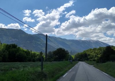 Cyclists in the Provence countryside