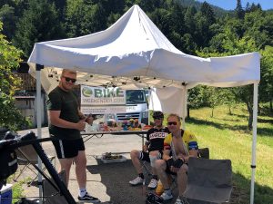 Cyclists having a break