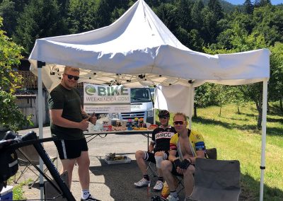 Cyclists having a break