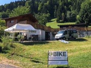 Bike Weekender refreshment tent and minibus