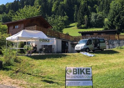 Bike Weekender refreshment tent and minibus