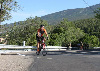 Cyclists in Provence countryside