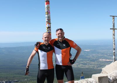 Cyclists in Provence countryside