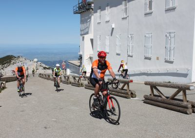 Cyclists in Provence countryside