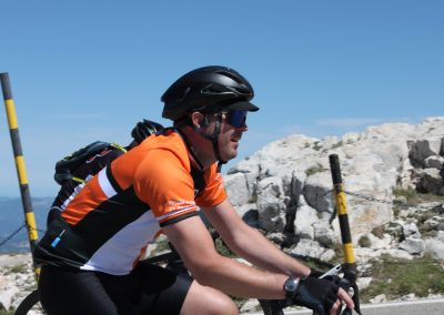 Cyclists in Provence countryside