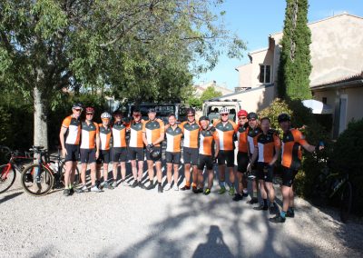 Cyclists in Provence countryside