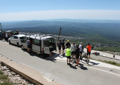 Cyclists in Provence countryside