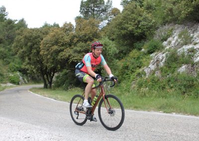 Cyclists in Provence countryside