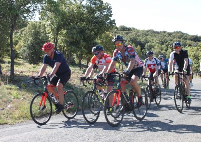 Cyclists in Provence countryside