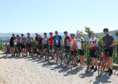 Cyclists in Provence countryside