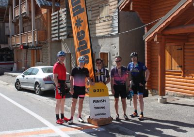 Cyclists riding on a mountain road