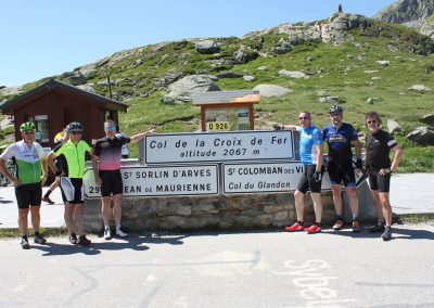 Cyclists riding on a mountain road