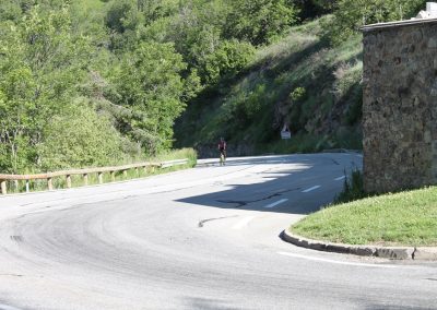 Cyclists riding on a mountain road