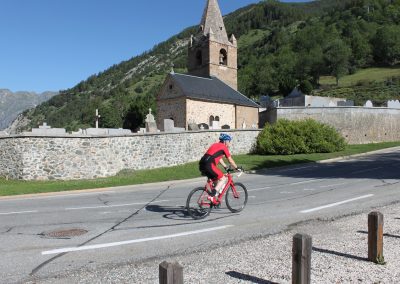 Cyclists riding on a mountain road