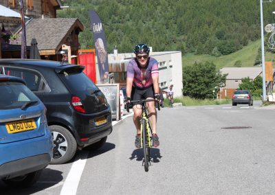 Cyclists riding on a mountain road