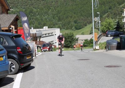 Cyclists riding on a mountain road