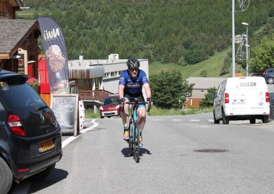 Cyclists riding on a mountain road