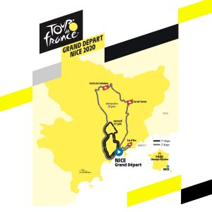 Tour de France 2020 map of the Grand Depart in Nice